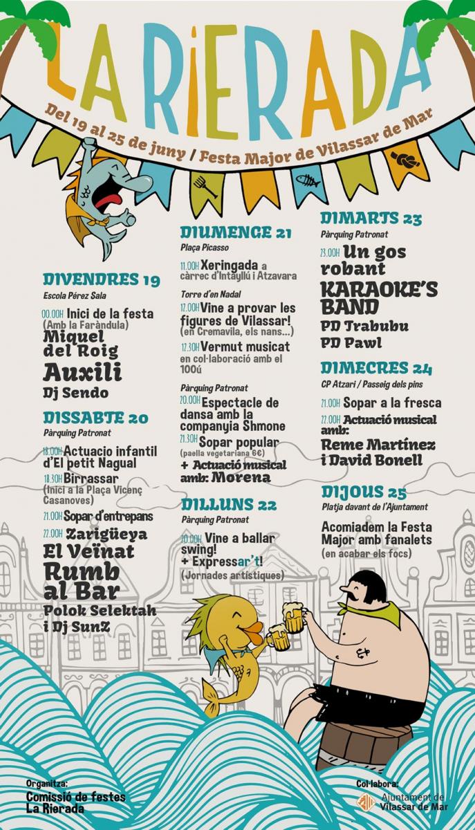 Cartell d'activitats de La Rierada 2015 de Vilassar de Mar